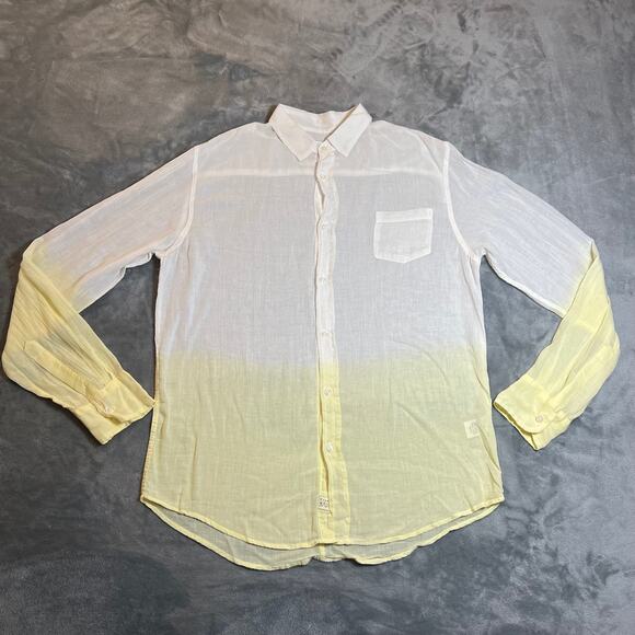 Frank & Eileen Yellow White Ombre Button Up Shirt Size Small Lightweight - Picture 1 of 10